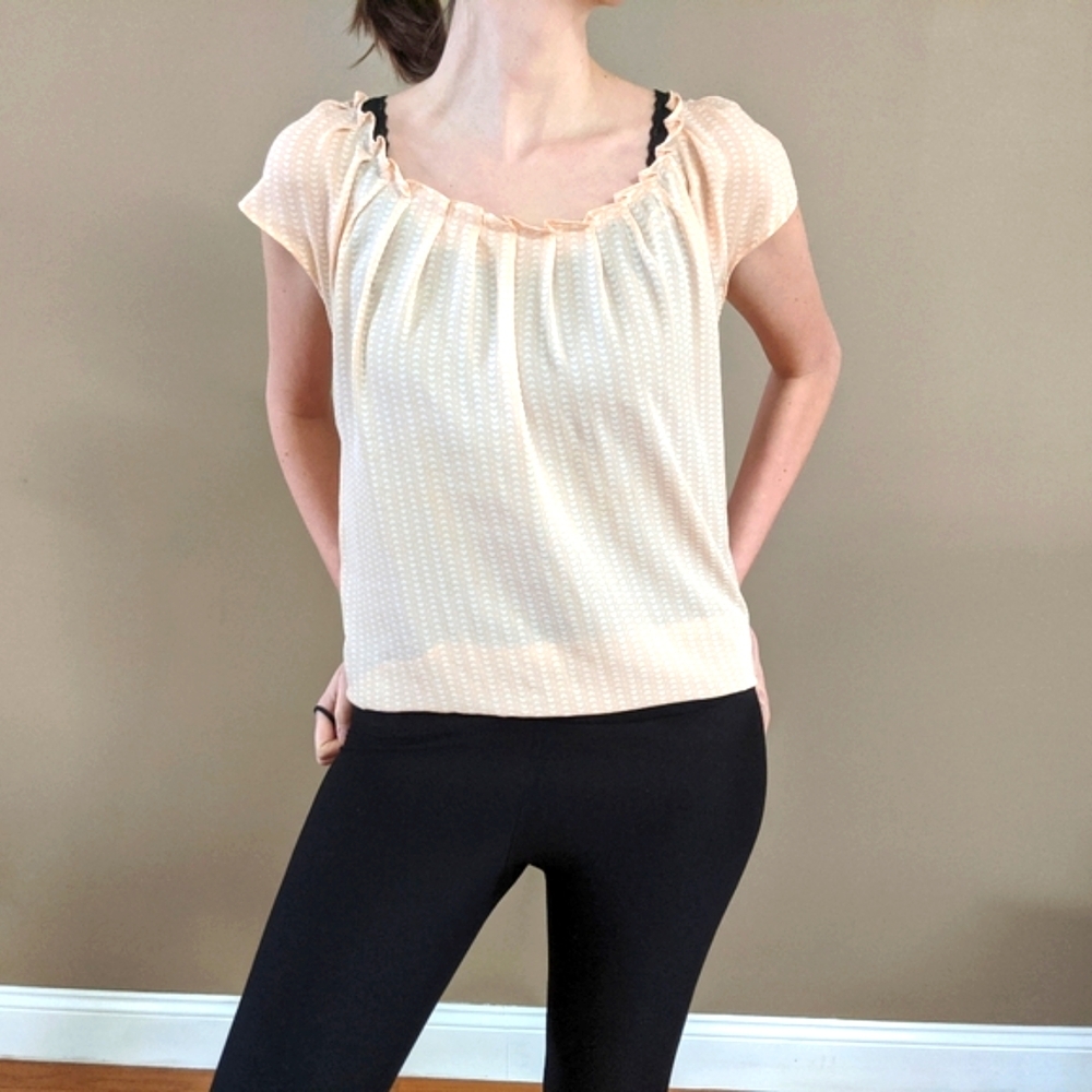 LC Lauren Conrad Tie Back Pleated Blouse Dainty He